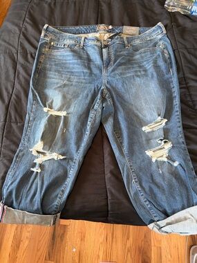 Torrid Plus Size 22 Distressed Crop Boyfriend Vintage Stretch Jeans